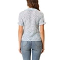 thumbnail image 3 of INSPIRE CHIC Women's Cherry Print Ruffle V Neck Short Sleeve Summer Blouses S Light Blue, 3 of 6