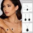 thumbnail image 4 of Linawe Black Crystal Silver Chain Pendant Necklace for Women Trendy, Imitation Diamond Cubic Zirconia Birthstone Rhinestone Teardrop Boho Necklace, Costume Jewelry, 4 of 6