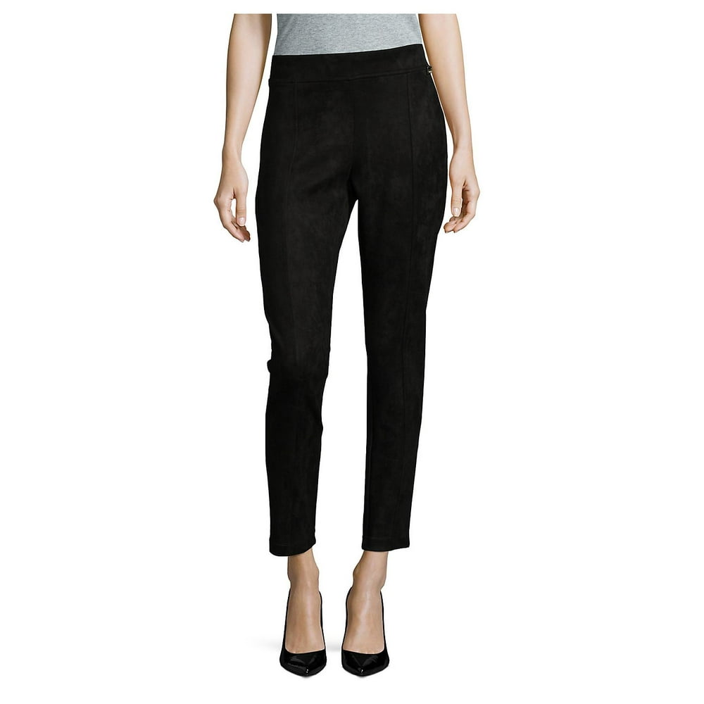 Calvin Klein - CALVIN KLEIN Womens Black Faux-suede Leggings Size S - Walmart.com - Walmart.com