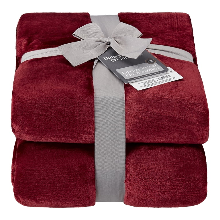 Better Homes & Gardens Luxury Velvet Plush Blanket, Twin, Red