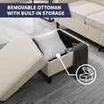 thumbnail image 4 of ijuicy L-Shaped Sectional Sofa with Flexible Storage Ottoman, 90"W Convertible Sofa Couch with Side Pockets, Living Room Furniture Set Suitable for Small Space/Apartment/Loft/Living Room Beige, 4 of 6
