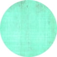 thumbnail image 1 of Ahgly Company Indoor Round Solid Turquoise Blue Modern Area Rugs, 7' Round, 1 of 4
