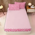 thumbnail image 4 of Meiyoeat Pastel Leopard Print Zipper Twin Comforter Sets with Fitted Sheet and 2 Pillowcases, Pink Cheetah Print Zipper Bedding Set, Light Pink,4-Piece,Pink Reversible, 4 of 6