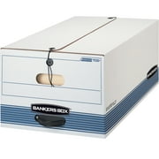 Bankers Box Liberty File Storage Box, Legal Size, 15 x 24 x 10 Inches, White/Blue, Pack of 4