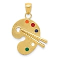 thumbnail image 1 of Real 14kt Yellow Gold Enameled Artist Palette Pendant; for Adults and Teens; for Women and Men, 1 of 4