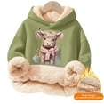 thumbnail image 4 of Girls Hoodie Lined Pullover Warm Winter Kids Casual Top with Cute Print Clothes, 4 of 5