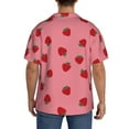 thumbnail image 5 of Xecao offers the Strawberries for Men's Casual Short-sleeved Shirt, a button-up collared shirt with a pocket, perfect for beach vacations and yacht travel in the XX-Large size., 5 of 7