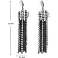 thumbnail image 5 of Pendientes colgantes con flecos para mujer, estilo bohemio, largos, hechos a mano, con cristales de circonita cúbica bohemia, cadena llamativa, pendientes colgantes de boda para fiesta de graduac, 5 of 5