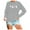 Grey, variant on HNMKIU Womens Long Sleeve Tops Women's Christmas Cat Sweatshirt Funny Cat Graphic Long Sleeve Crewneck Pullover