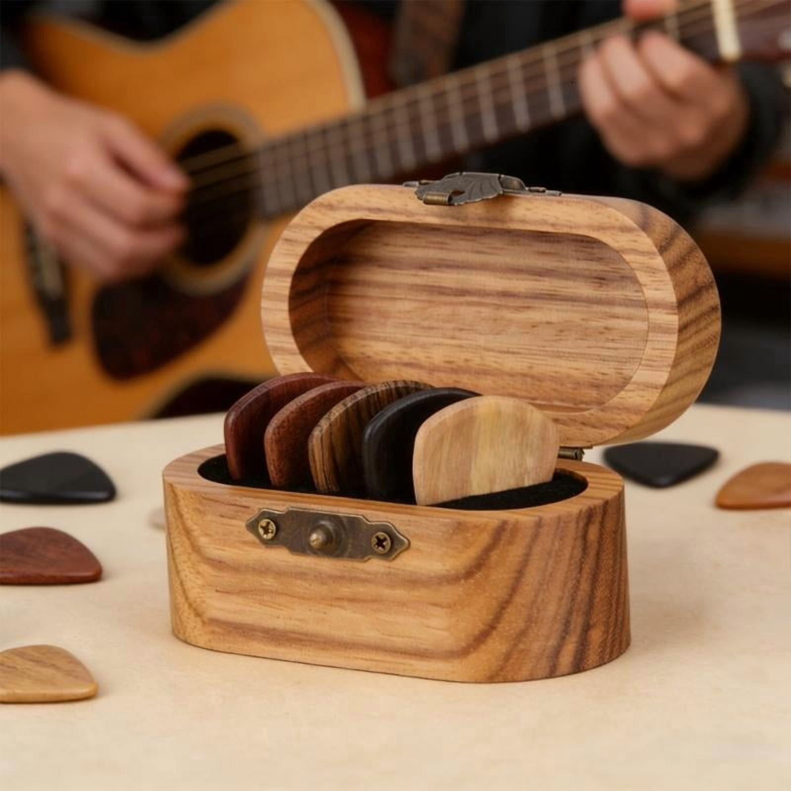 CEORPER Wooden Guitar Plectrums Holder Set Mini Jewelry Box Wooden Guitar Pick Box