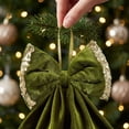 thumbnail image 3 of HWRETIE Vintage Green Velvet Bows,for Christmas Tree toppers,Wreaths,Gift Wrapping & Party Decorations, 3 of 8