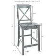 thumbnail image 6 of Retro Bar Stools Set of 2 - X Back Kitchen Counter Stools - 24 Inch Height - Gray Finish, 6 of 6