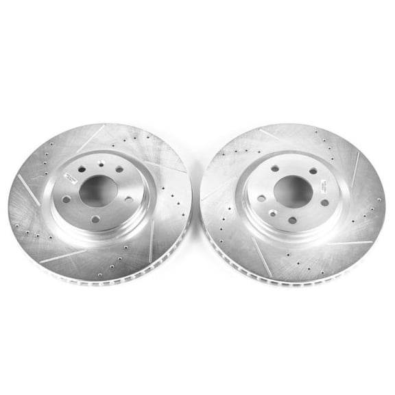 Power Stop Front Pair of Drilled and Slotted Brake Rotors AR8217XPR Fits 1996 Buick Century
