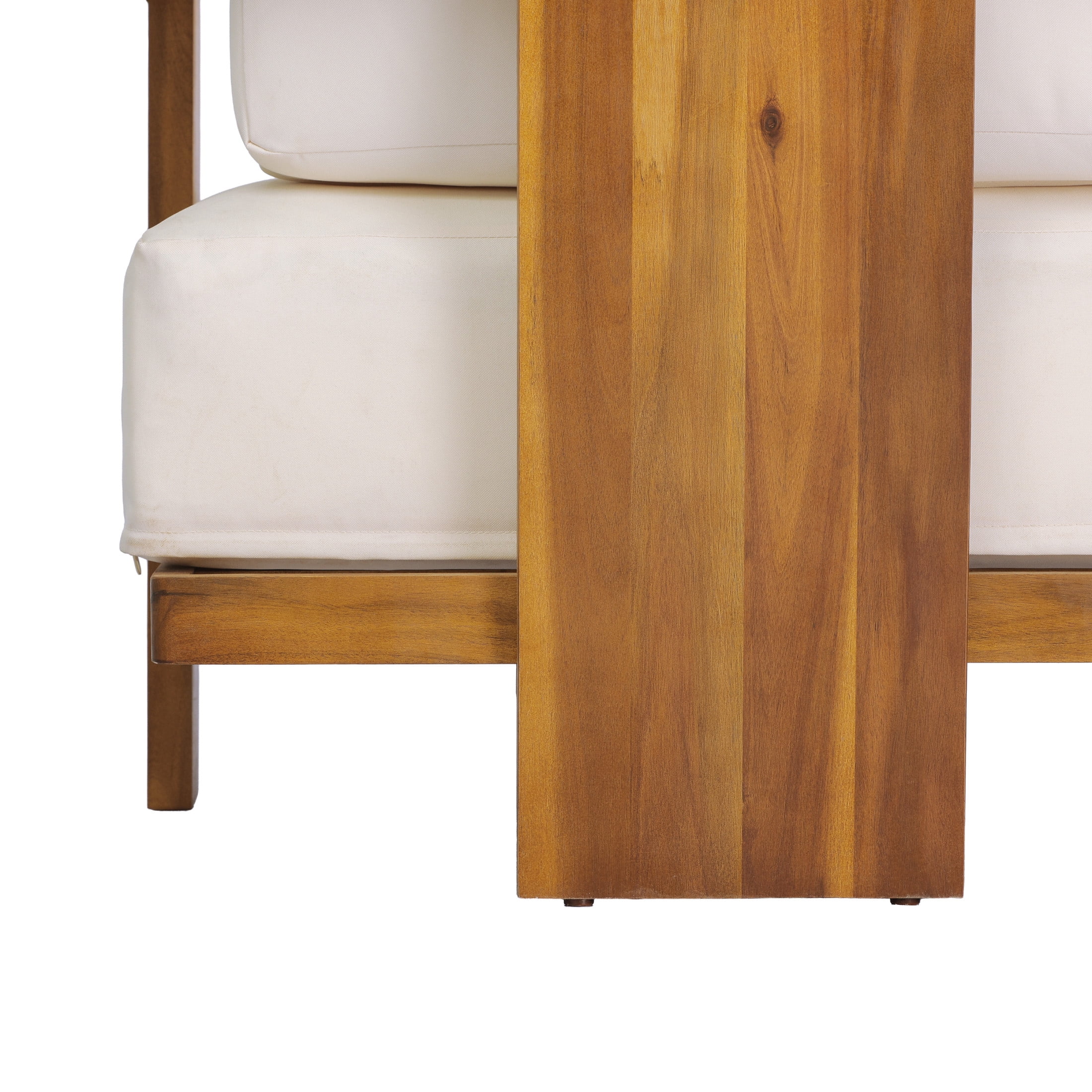 Christopher Knight Home Outdoor Acacia Wood Loveseat and Coffee Table Set with Cushions, Teak+Beige