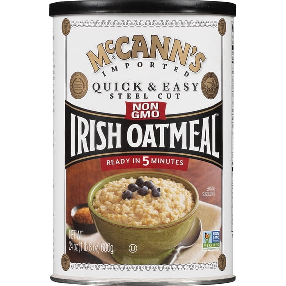 McCann - Quick-Cooking Steel Cut Irish Oatmeal for Breakfast - 24 Oz, Case of 12