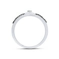 thumbnail image 5 of 1/10 CT Round Cut Natural Black & White Diamond Heart Promise Ring In 14K White Gold Over 925 Sterling Silver (Color: I-J,Black, Clarity: I2-I3, 0.10 Cttw) -7, 5 of 7