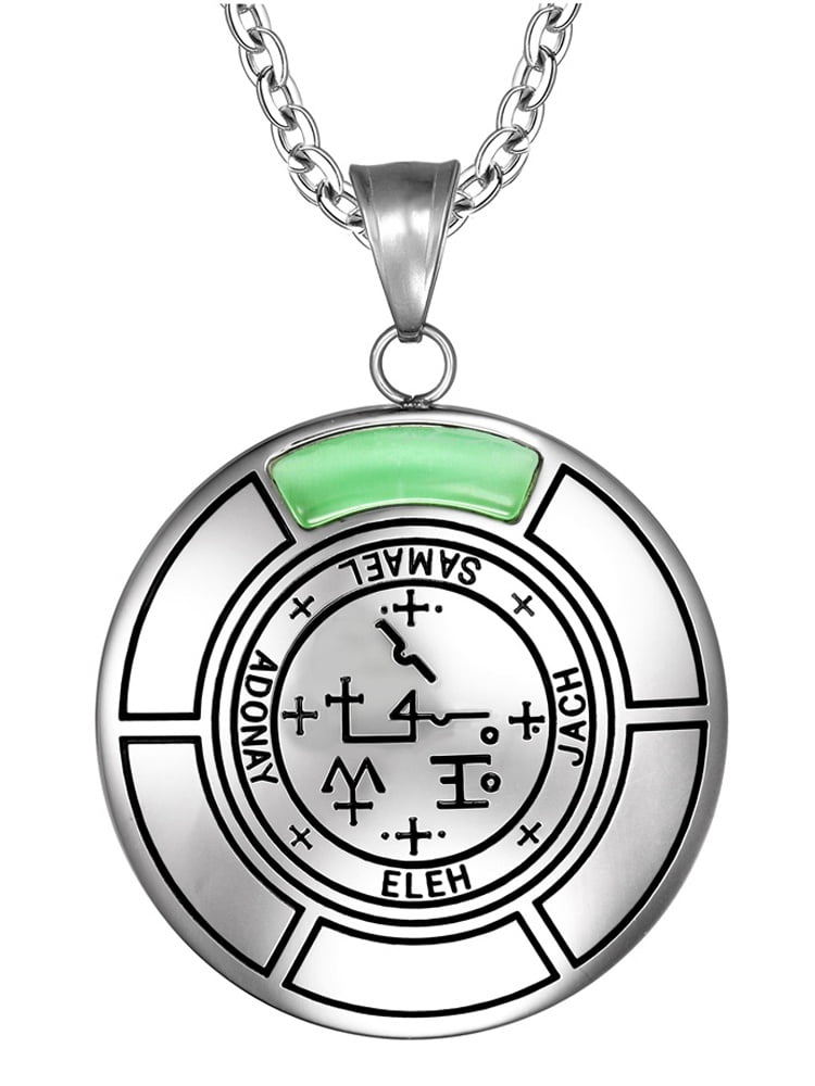 cooltime Silver/Gold Samael Sigil Pendant Archangle Medallion Necklace for Men Women 