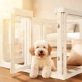 thumbnail image 4 of Clear Acrylic Plastic Dog Playpen Indoor, for Puppy Cat Rabbit Ferret Transparent Pet Pen, Easy Assemble Whelping Crate Kennel Cage Enclosure, Preferable for Small Dogs (29.5“ Height, 10Pcs, White), 4 of 8
