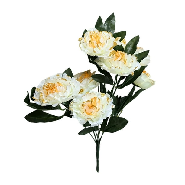 Flores Artificiales de Peonías Flores Artificiales de Peonía de 7 Cabezas para Decoración Del Hogar, Flores de Plástico Rosa Caliente Flores Artificiales de Peonía