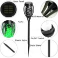 thumbnail image 5 of 4 Pack Outdoor Solar Flame Light,Solar Lights Outdoor for Garden Decorations with Flickering Flame,IP65 Waterproof Solar Powered Yard Lights Torch Light for Lawn Patio Pathway (Green), 5 of 17