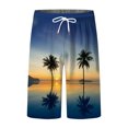 thumbnail image 3 of TSADFHJI Mens Swim Trunks 5 Inch with Compression Short Liner Mens Summer Coconut Tree Digital 3D Printed Shorts Elasticated Waisted Beach Pants 椰子树 Xl Navy, 3 of 5