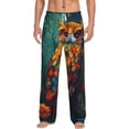 thumbnail image 2 of Lsque Colorful Owl Forest Print Men's Pajama Pants, Lounge Pant - Comfortable Home Wear,Elastic Waistband, Stylish Design-X-Large, 2 of 9