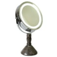thumbnail image 3 of Creative Home 33097 Deluxe 7" Double Sided Swivel Vanity Led Mirror with 1X, 7X Magnification & Charcoal Marble Stone Pillar Stand,, 3 of 3