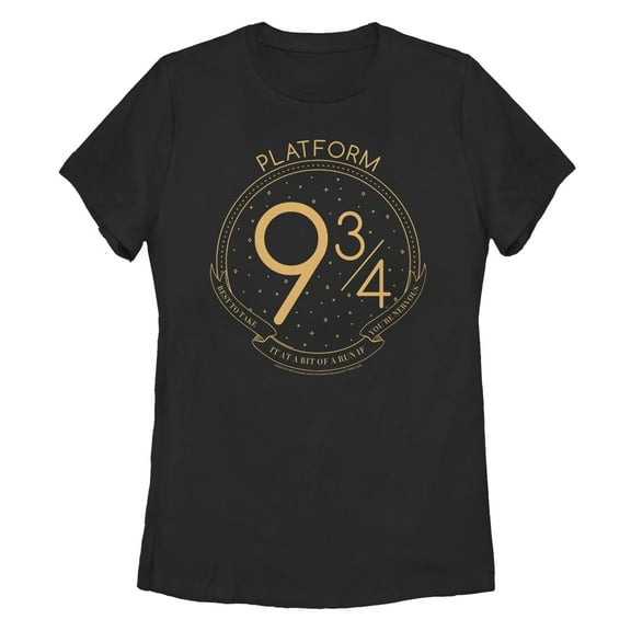 Women's Harry Potter Platform 9 3/4 Line Art Graphic T-Shirt