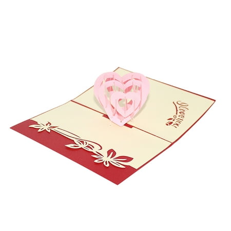 Handmade Heart Pop Up Card for Valentine's Day, 3D Lover Card, Romance Card, Cute Card, Couple Card, Birthday Card, Wedding Card To Write Your Heart for Your (Things To Write In A Wedding Card For Best Friend)