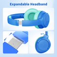 thumbnail image 3 of Auriculares con cable Botesty Sound con micrófono para colocar sobre la oreja, color azul, 3 of 7