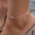 thumbnail image 3 of Tobillera Bheop de Plata 925 Chapada Impermeable con Ojo Turco, 3 of 8