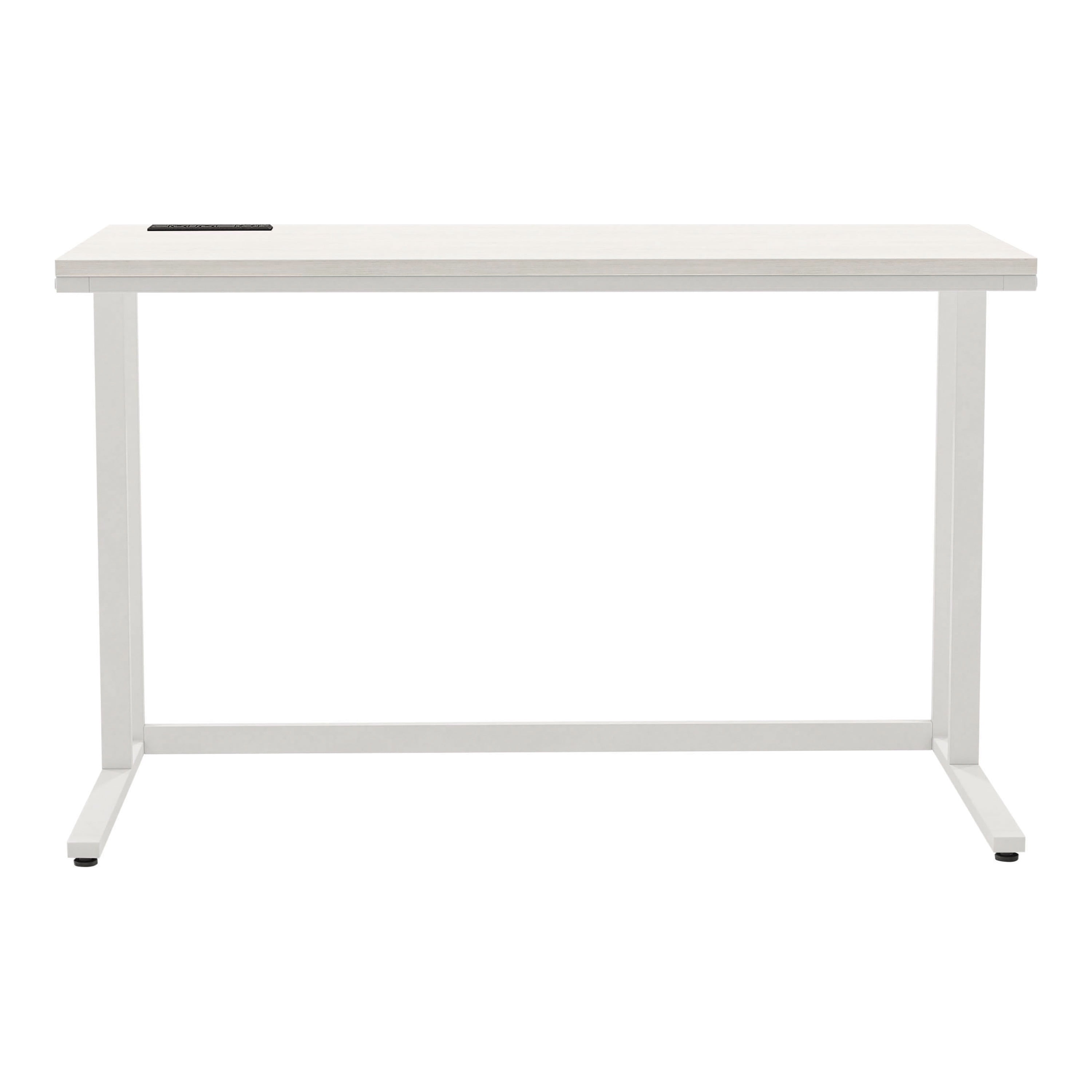 Furniture of America Henslee Writing Desk with USB, Light Oak and White