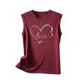 thumbnail image 1 of Camiseta sin mangas con estampado de día de San Valentín y cuello redondo informal a la moda para mujer Fridja  qr1654, 1 of 3