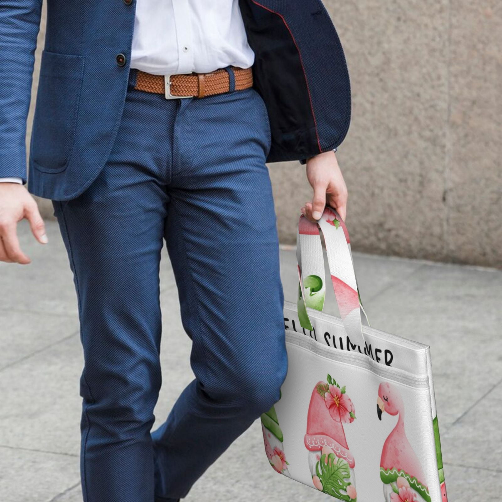 Kdxio Hello Summer Gnome File Tote Document Bag Business Briefcase Bag Document Organizer Tote Briefcase for Letter A4 Files Business Teacher Office Bag