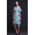 thumbnail image 2 of Bimba Animal Print Cold Shoulder Women Swing Tunic Flutter Sleeve Midi Dress-Large, 2 of 6