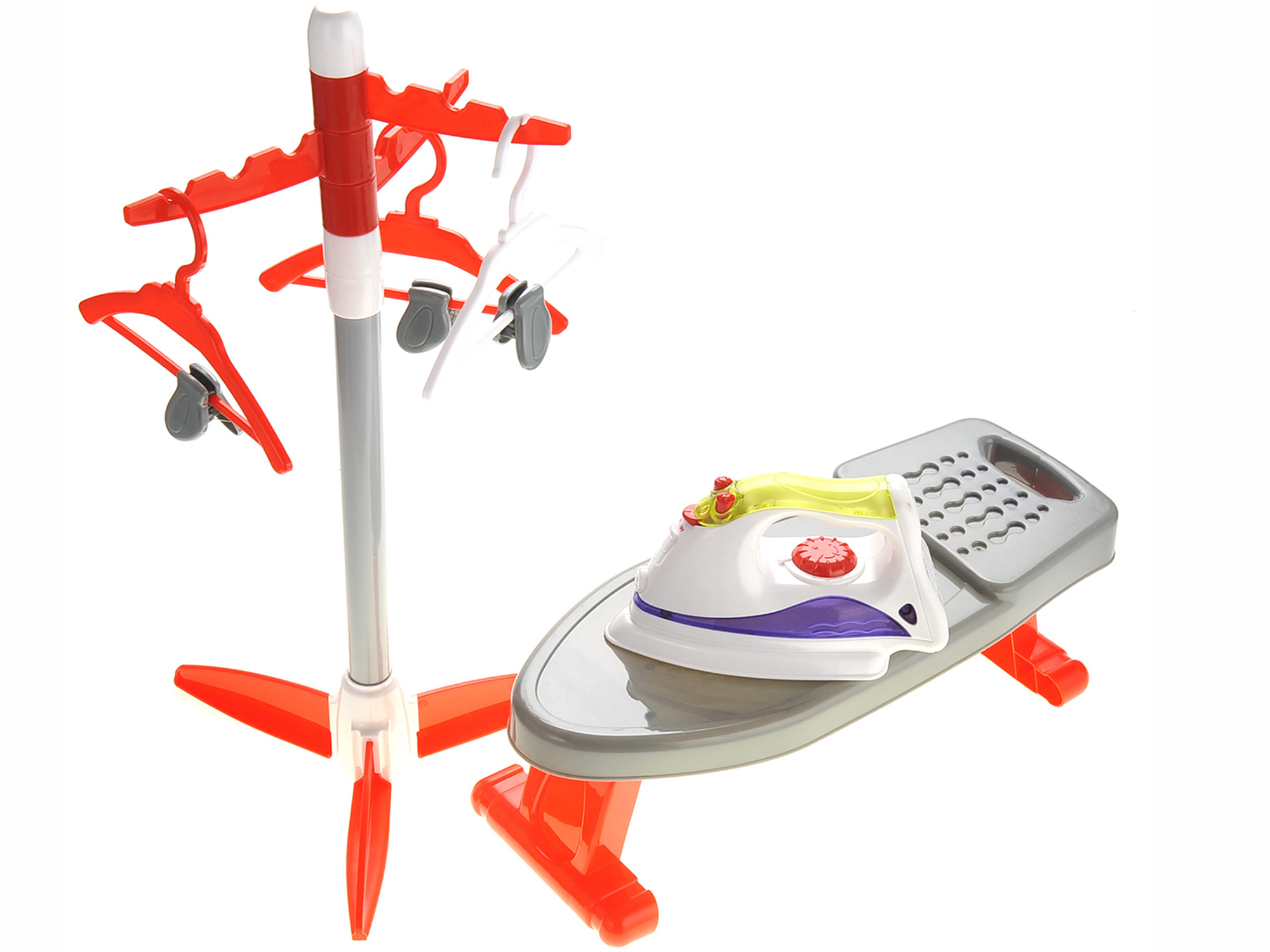 Kids Electric Iron Toy Playset, with Board, Hangers and Clothes Dryer