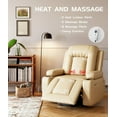 thumbnail image 3 of Garvee Oversized Wide Power Lift Recliner Chair, Heat and Massage, Adjustable Back and Legs, Beige, 3 of 7