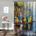 thumbnail image 2 of Orinice Birds Waterfall Colorful Bathroom Decor Set with Hooks, Luxurious Polyester Fabric Shower Curtain for Bathroom Decoration 69x72, 2 of 7