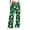 Green, variant on SwiftWear Elastic High Waist Pants for Women Casual Loose Fashionable Floral Printed Drawstring Wide Leg Pants S