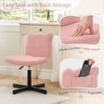 thumbnail image 3 of Carolayne 13.8-18.9'' Adjustable Vanity Chair, 360° Swivel Upholstered Ottoman Stool for Makeup Room Living Room, Pink, 3 of 10