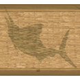 thumbnail image 1 of Abat-jour de Poisson Unique sur le Mur Beige Vintage Bord Design Rétro, Rouleau 15' x 7'', 1 of 3