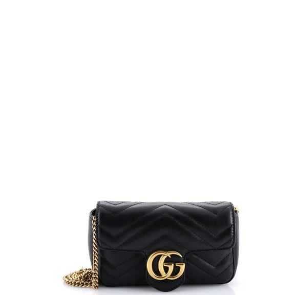 Pre-Owned GG Marmont Flap Bag Matelasse Leather Super Mini By Rebag