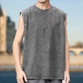 thumbnail image 2 of KPOPLK tank top for men spring summer casual beach printed sleeveless tank womens tops(Grey,M), 2 of 4