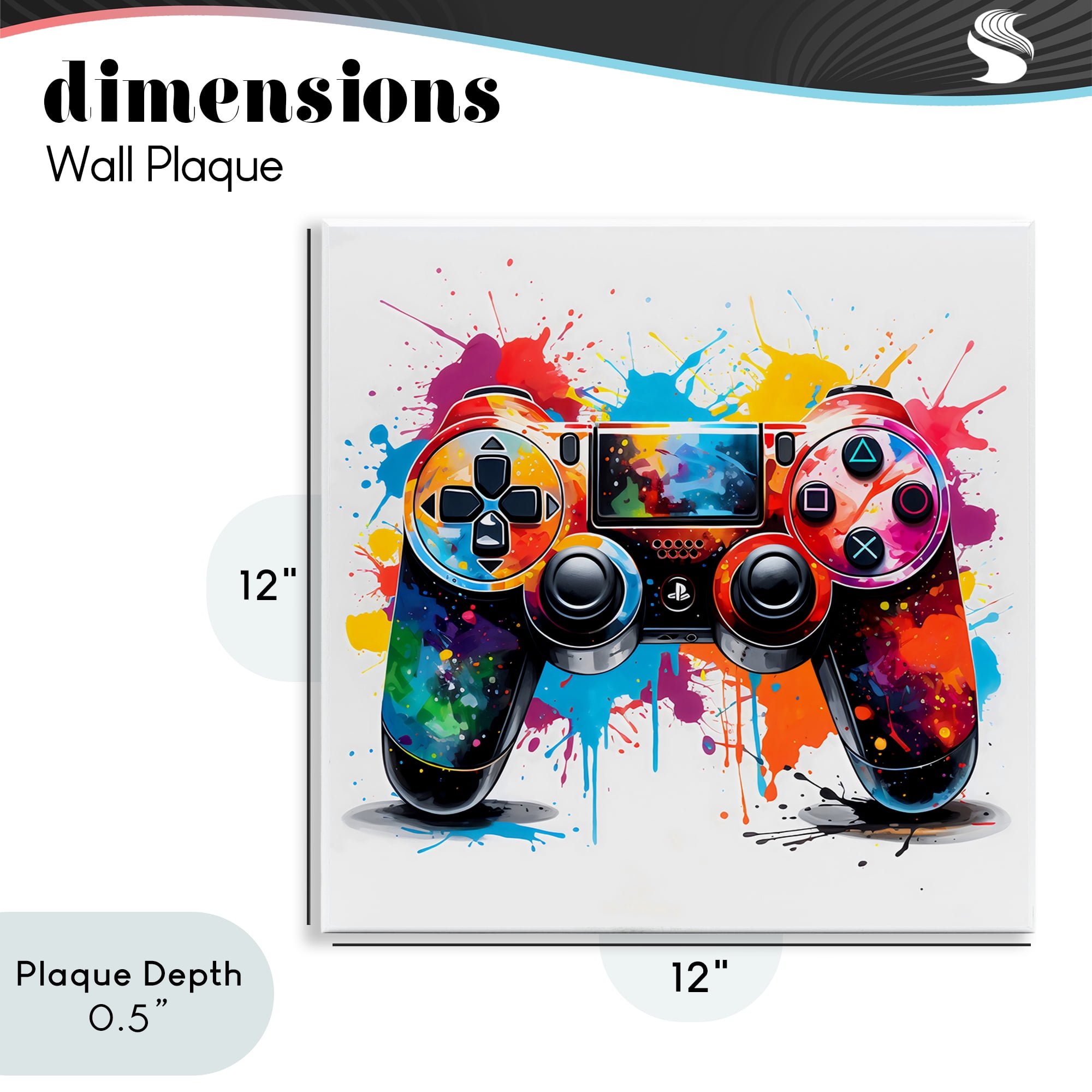 Stupell Industries Playful Bright Game Controller Wall Plaque Art, design by Creative Studio