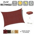 thumbnail image 2 of IC ICLOVER 8' x 12' Waterproof Sun Shade Sail Rectangle Canopy Awning Shelter Polyester Fabric Cloth for Patio Yard Deck Pergola Outdoor Sun Sail Shade 98% UV Block Sunshade - Terra Red, 2 of 8