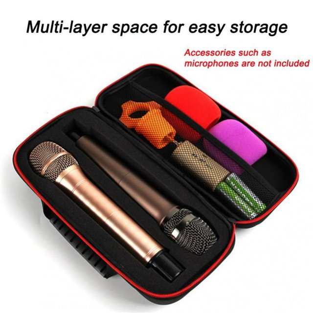 HLONK Sac de Rangement pour Microphone Sans Fil Portable en Eva, Étui Rigide Grande Capacité Antichoc