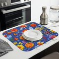 thumbnail image 3 of Pioneer Flower Floral Print Pattern Dish Drying Mat for Kitchen 1 Pack, Ultra Absorbent Microfiber Dishes Drainer Mats,16"x18", 3 of 6