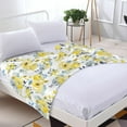 thumbnail image 4 of Yibo Blue Yellow Flower Floral Blanket, Soft Blankets Flannel Bed Throw Cozy Lightweight Plush Gifts for Women Girls Sofa Couch Bedroom Living Rooms Warm All Season, Home Decor,, 4 of 9
