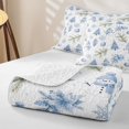 thumbnail image 4 of Erosebridal Winter Snowman Twin Quilt Set, Christmas Tree Twin Coverlet Set, White Blue, 2-Piece, 1 Bedspread and 1 Pillowcase, 4 of 7