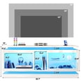 thumbnail image 3 of ChVans 80 Inch LED TV Stand with Charging Station,Modern Entertainment Center High Gloss Large TV Stand with Adjustable Shelves,Gaming TV Console for 80/85/90 Inch TVs,White, 3 of 9